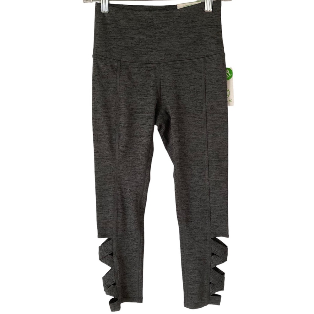 Gaiam Yoga Pants Size XS Gray OM High Rise Lotus Capri Workout Leggings NWT